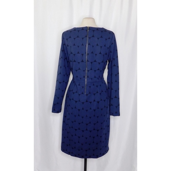 BODEN Geometric Polka Dot Print Ponte Knit Mod Sheath Dress Size 14L 14 Long - Picture 9 of 14